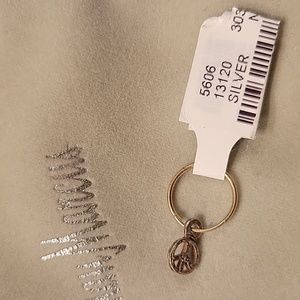 Lee Brevard Tiny Peace Sign Single Silver Eearing